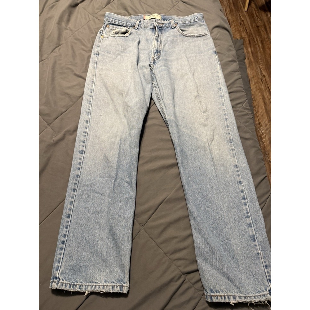 Vintage Levis 505‎ Men's Jeans Size 34x30 Fits Light Wash Distressed Y2K - Picture 3 of 10